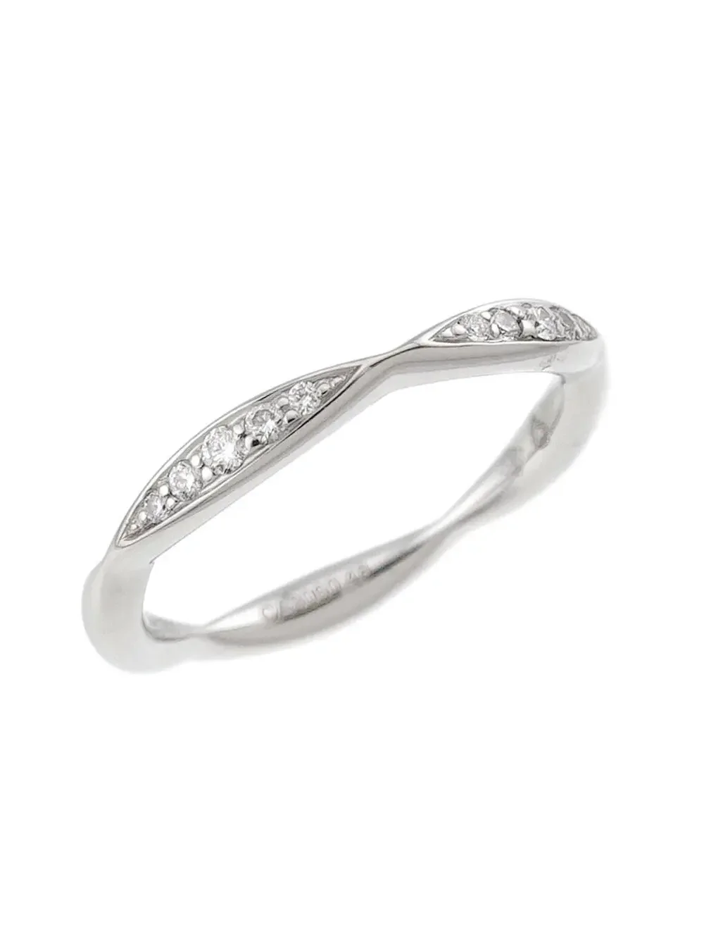 Chanel Camellia Ring Platinum With Half #327642C12B